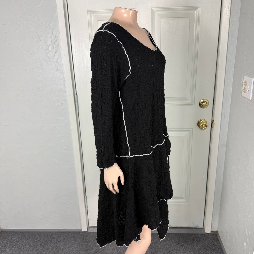 Noblu Women's Dress Medium Lagelook Asymmetrical Cotton Textured B20 - Picture 6 of 7